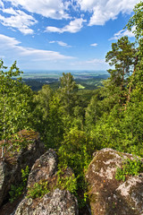 summer landscape with mountains and clouds