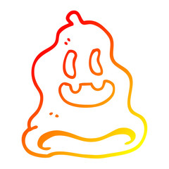 warm gradient line drawing cartoon spooky ghost