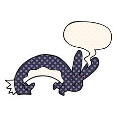 funny cartoon rabbit and speech bubble in comic book style