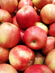 AppleRipe red varieties of apples, a healthy lifestyle in the summer, many apples, a shop windows ripe red variety summer healthy lifestyle