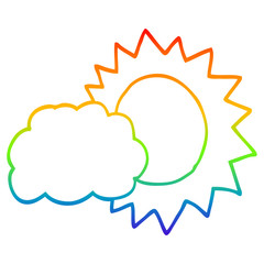 rainbow gradient line drawing cartoon weather