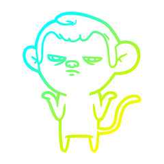 cold gradient line drawing cartoon monkey