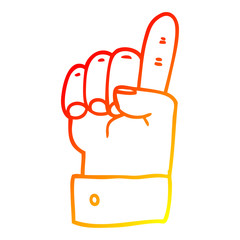 warm gradient line drawing cartoon pointing hand