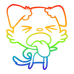 rainbow gradient line drawing cartoon disgusted dog