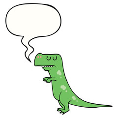 cartoon dinosaur and speech bubble