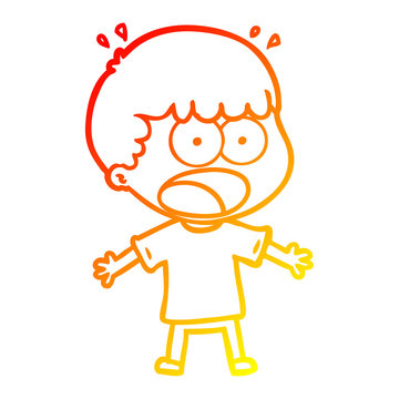 recommend clip art: warm gradient line drawing cartoon shocked man