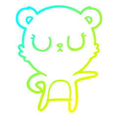 cold gradient line drawing peaceful cartoon bear