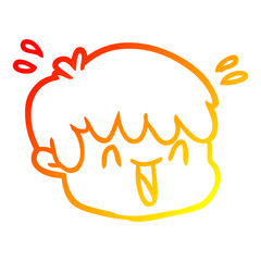 warm gradient line drawing cartoon male face