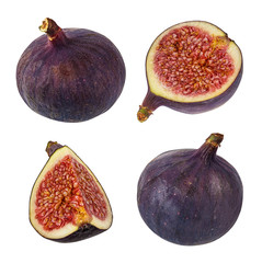 Fresh figs isolated on white background with clipping path