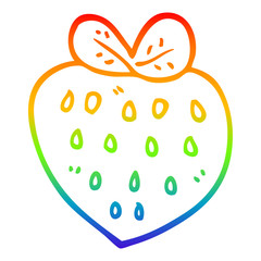 rainbow gradient line drawing cartoon strawberry fr