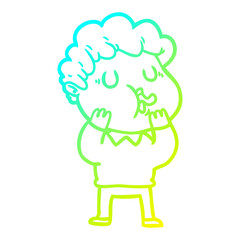cold gradient line drawing cartoon man singing
