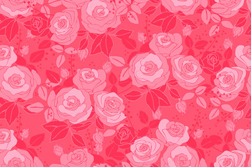 Art floral vector seamless pattern with rose.