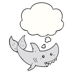 cartoon shark and thought bubble
