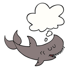 cartoon shark and thought bubble