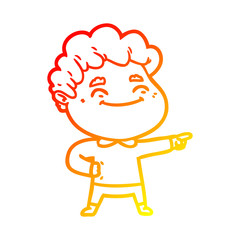 warm gradient line drawing cartoon friendly man