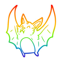 rainbow gradient line drawing vampire halloween bat