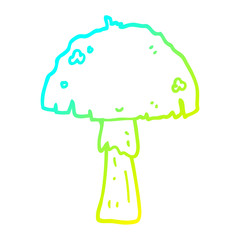 cold gradient line drawing cartoon mushroom