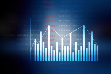 2d rendering Stock market online business concept. business Graph 