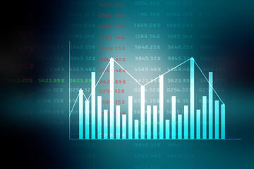 2d rendering Stock market online business concept. business Graph 