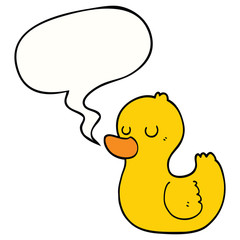 cartoon duck and speech bubble
