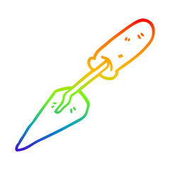 rainbow gradient line drawing cartoon trowel