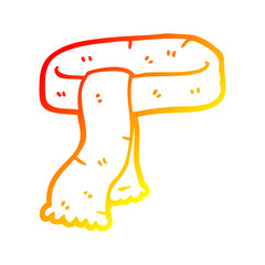 warm gradient line drawing cartoon scarf