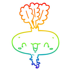 rainbow gradient line drawing cartoon turnip