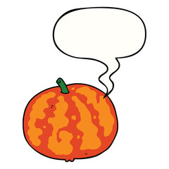 cartoon melon and speech bubble