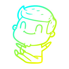 cold gradient line drawing cartoon friendly man