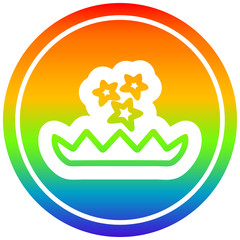 magical flower circular in rainbow spectrum