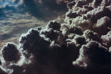 Fototapeta premium cloud and sky view from the window of an airplane