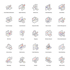Obraz premium Isometric Vectors Of Social Media 