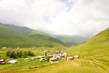 Fototapeta na wymiar ジョージアのウシュグリ村