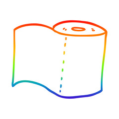 rainbow gradient line drawing cartoon toilet roll