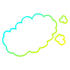 cold gradient line drawing cartoon puff of smoke