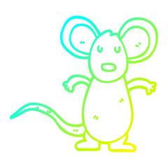 cold gradient line drawing cartoon mouse rat