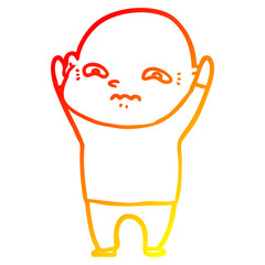 warm gradient line drawing cartoon nervous man