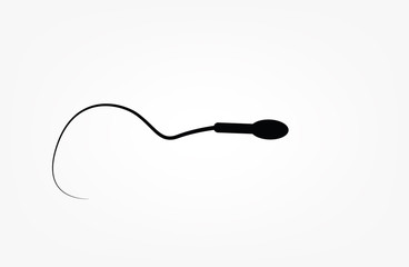 Abstract sperm icon, sperm icon and sperm vector that runs towards the egg. On a white background, competition concept