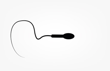 Abstract sperm icon, sperm icon and sperm vector that runs towards the egg. On a white background, competition concept