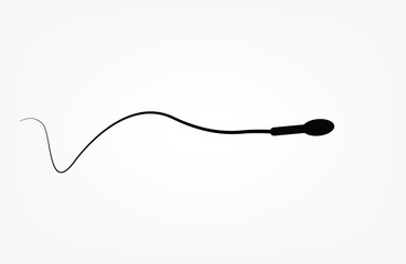 Abstract sperm icon, sperm icon and sperm vector that runs towards the egg. On a white background, competition concept