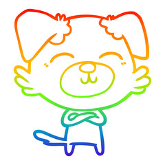 rainbow gradient line drawing cartoon dog