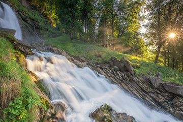 Famous waterfall in switzerland near Interlaken