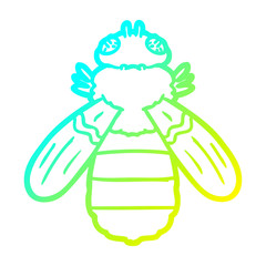 cold gradient line drawing cartoon bee