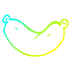 cold gradient line drawing cartoon sausage