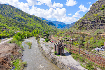 Fototapeta na wymiar Alaverdi Copper Factory in Northern Armenia, taken in April 2019\r\n' taken in hdr