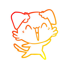 Obraz premium warm gradient line drawing happy little dog cartoon