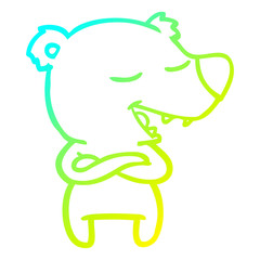 cold gradient line drawing cartoon bear