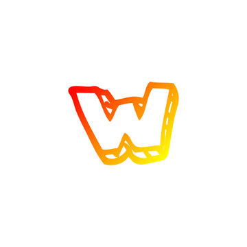 recommend clip art: warm gradient line drawing cartoon letter w