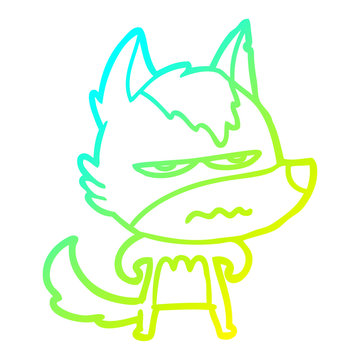 recommend clip art: cold gradient line drawing cartoon annoyed wolf