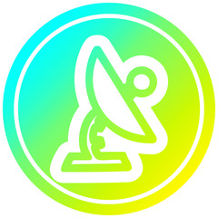 satellite dish circular in cold gradient spectrum